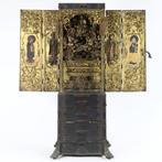 Portable Buddhist Sculpture Cabinet – Amida Buddha Triad -