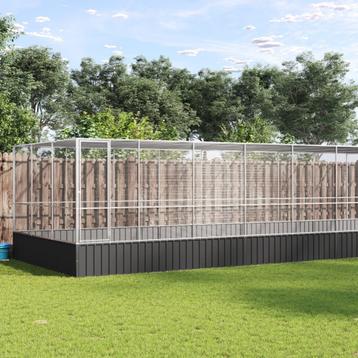 vidaXL Volière met verlengstuk 1139x307x212 m staal, Verzenden
