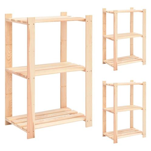 vidaXL Opbergrekken 3-laags 3 st 60x38x90 cm massief, Huis en Inrichting, Kasten | Stellingkasten, Nieuw, Verzenden