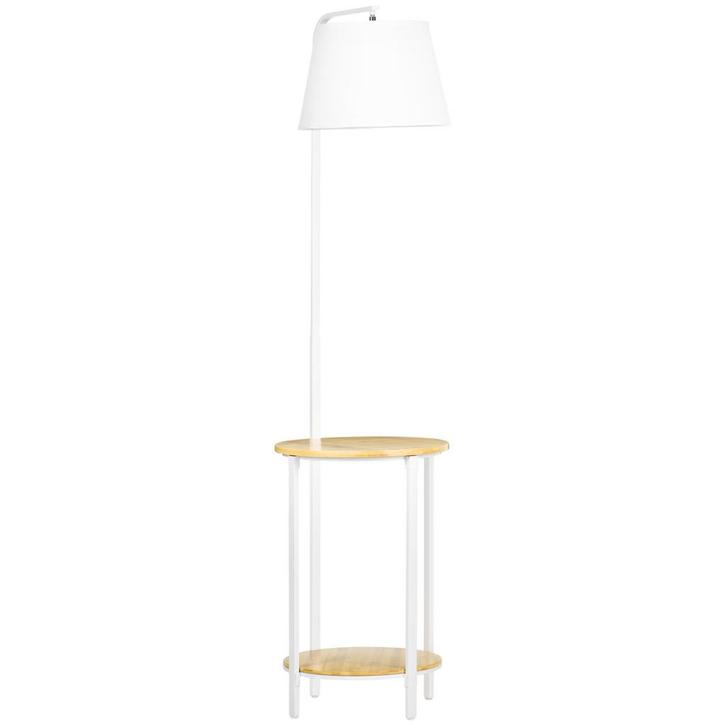 Vloerlamp - Linnen lampenkap – Licht en wit, Huis en Inrichting, Lampen | Vloerlampen, Nieuw, Stof, Ophalen of Verzenden