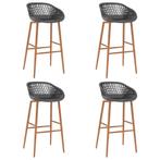 vidaXL Chaises de bar lot de 4 gris, Maison & Meubles, Verzenden, Neuf