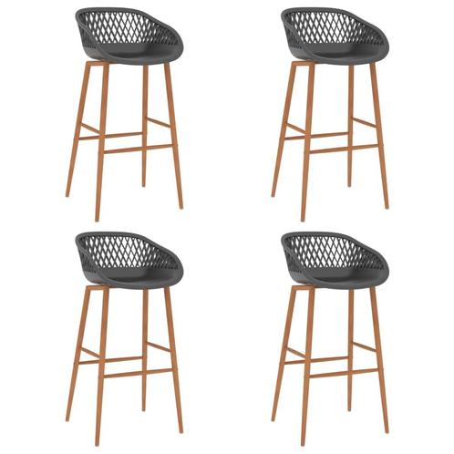 vidaXL Chaises de bar lot de 4 gris, Maison & Meubles, Tabourets de bar, Neuf, Envoi