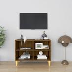 vidaXL Tv-meubel met houten poten 69,5x30x50 cm bruin, Huis en Inrichting, Kasten |Televisiemeubels, Verzenden, Nieuw