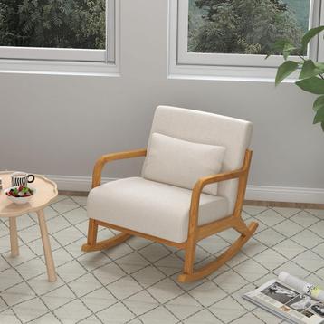 Zetel - Relaxify - Comfortabel - Houten frame - Crèmekleurig, Ophalen of Verzenden