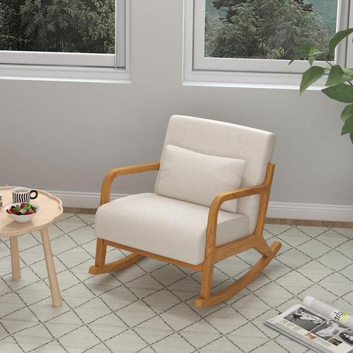 Zetel - Relaxify - Comfortabel - Houten frame - Crèmekleurig, Huis en Inrichting, Stoelen, Nieuw, Stof, Ophalen of Verzenden