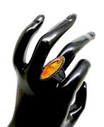Vintage ring met natuurlijk Baltisch amber - Barnsteen -