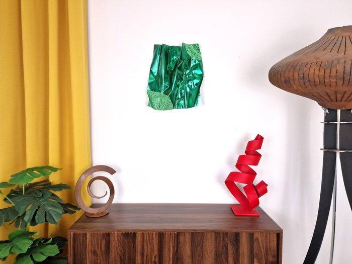 José Soler Art - Steel Silk. Green. Papyri (Wall Sculpture), Antiek en Kunst, Kunst | Designobjecten