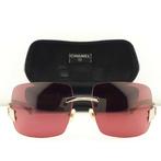 Chanel - Square Rimless Red Glitter Acetate & Silver Tone, Nieuw