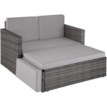 tectake Wicker loungesofa Corfu - grijs, Verzenden