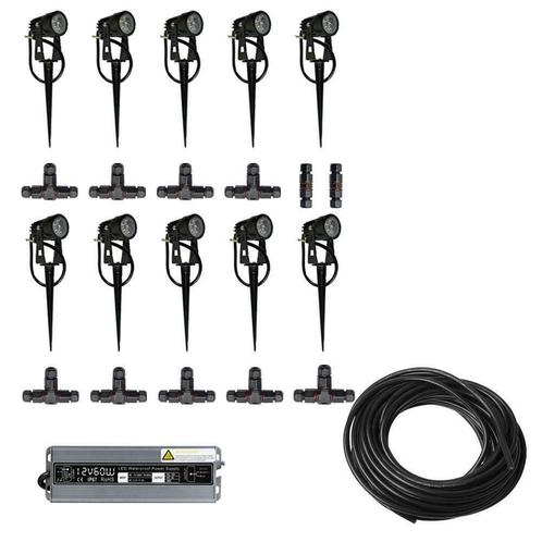 10x LED grond spot - 12V - 3 watt - complete set, Télécoms, Émetteurs & Récepteurs, Envoi