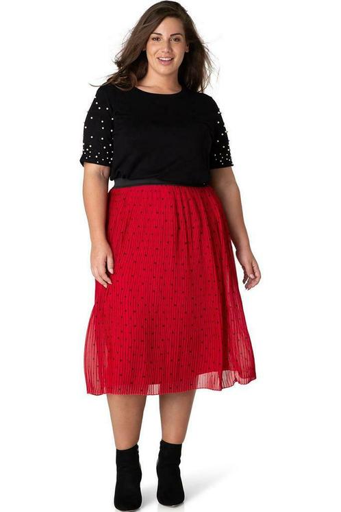 Rok Yesta plissee voile stip 78CM maat 46, Kleding | Dames, Rokken, Verzenden