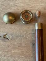 Wandelstok - Systeemstok met kompas en borrel glaasje, Antiek en Kunst