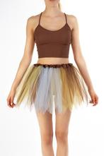 KIMU® Tutu Bruin Geel Tule Rokje 110 116 122 128 134 140 Ind, Kinderen en Baby's, Carnavalskleding en Verkleedspullen, Ophalen of Verzenden