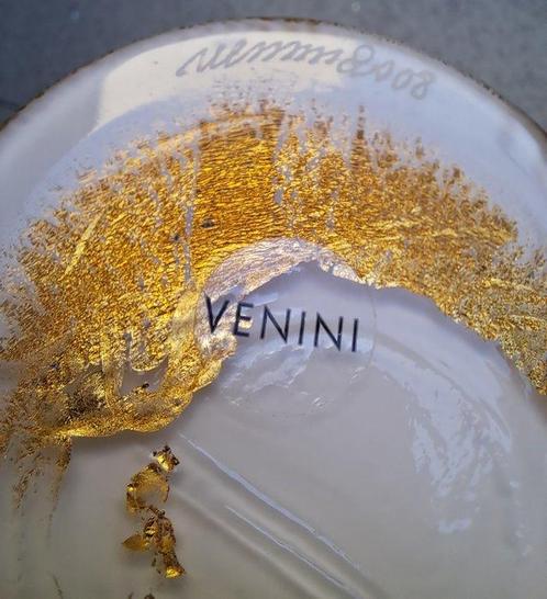 Venini - Vase - Feuille dor lucide - verre de Murano, Antiek en Kunst, Antiek | Meubels | Stoelen en Sofa's