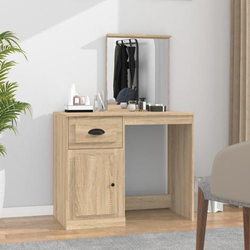 vidaXL Kaptafel met spiegel 90x50x132,5 cm bewerkt hout, Huis en Inrichting, Tafels | Kaptafels, Nieuw, Verzenden