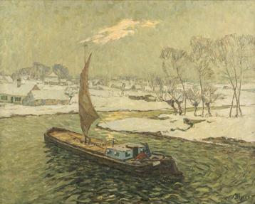 Modest Huys (1874/75-1932) De Zilverachtige Leie olie/doek beschikbaar voor biedingen