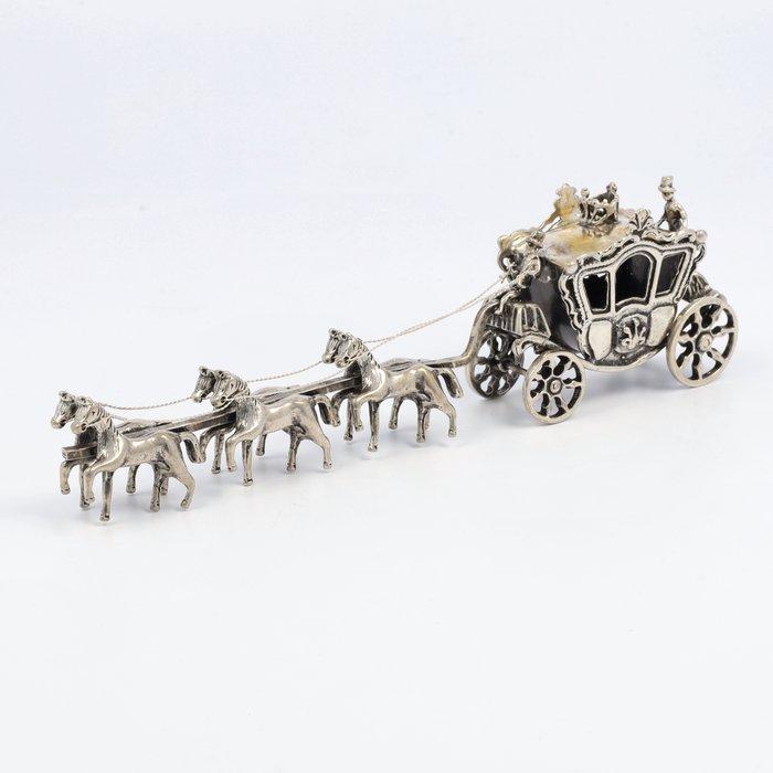 J. Weeda de Gouden Koets groot - Miniatuur figuur - .835, Antiek en Kunst, Antiek | Zilver en Goud