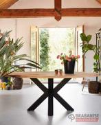 Eiken eettafel | boomstamtafel | NIEUW Visgraattafels, Huis en Inrichting, Tafels | Eettafels, 150 tot 200 cm, Ophalen of Verzenden