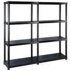 vidaXL Opbergrek 4-laags 122x30,5x130 cm kunststof zwart, Verzenden, Nieuw