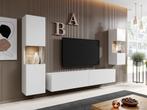 Meubella | Wandmeubel wit Set van 3 TV-Meubel, Huis en Inrichting, Kasten | Wandmeubels, Verzenden, Nieuw, 25 tot 50 cm, 150 tot 200 cm