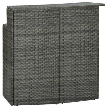 vidaXL Tuinbartafel 120x55x110 cm poly rattan grijs, Verzenden