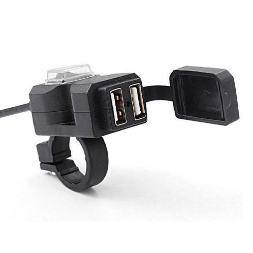 Motorfiets Dual USB stopcontact met schakelaar - 12-24V 3.1A, Autos : Pièces & Accessoires, Batteries & Accessoires