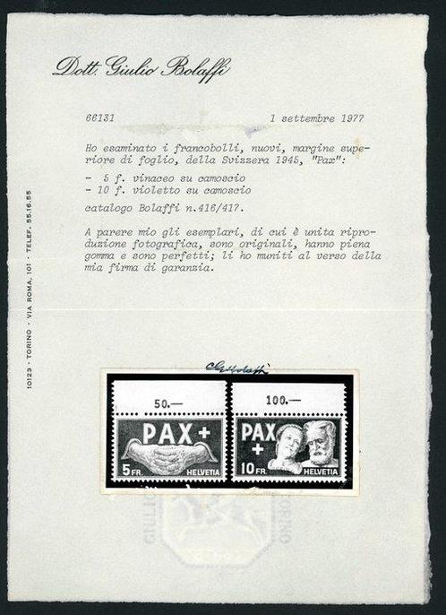 Zwitserland 1945 - Bondsstempels - der PAX-SATZ in seiner, Postzegels en Munten, Postzegels | Europa | België