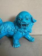 Figurine - Turquoise Fu / Foo Dog - Porcelaine