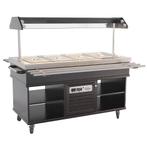 Warmhoudbuffet | Hout/RVS | 4x 1/1 GN | 30°C/90°C |, Verzenden, Nieuw in verpakking