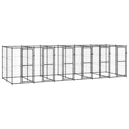 vidaXL Hondenkennel 14,52 m² staal, Dieren en Toebehoren, Hondenbenches, Nieuw, Verzenden