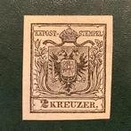 Oostenrijk 1850 - 2 Kreuzer dubbel adelaar zwart met, Gestempeld