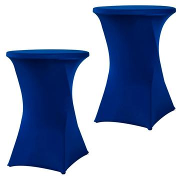 Set Van 2 Stuks! Statafelrok Blauw 80 CM Alora Tafelrok Voor