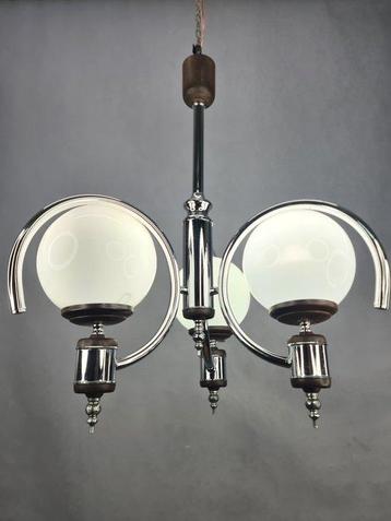 Lampe - Pendentif - 3 ballons 16cm - Cristal, Métal,