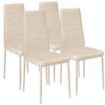 Eetkamerstoelen, kunstleer - beige, Set van 4, Verzenden, Nieuw