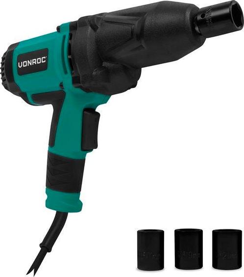 VONROC Slagmoersleutel 950W - 600Nm - 1/2” opname - Incl. 4, Doe-het-zelf en Bouw, Gereedschap | Overige machines, Ophalen of Verzenden