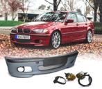 PARE CHOCS FRONTAL BMW E46 99-05 LOOK M FEUX BROUILLARD JAUN, Auto-onderdelen, Verzenden, Nieuw
