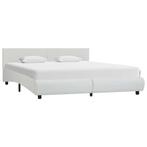 vidaXL Cadre de lit Blanc Similicuir 160x200 cm