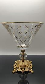 SECOLOVENTESIMO - Fruitschaal - Crystal&Brass Centerpiece -, Antiek en Kunst, Antiek | Glaswerk en Kristal