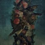 Jan van Heel (1898-1990) - Bloemen gedroogd met vogels, Antiek en Kunst