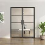 Dubbele stalen taatsdeur - 4 Vlaks - Helder glas, Doe-het-zelf en Bouw, Deuren en Vliegenramen, Minder dan 80 cm, Overige typen