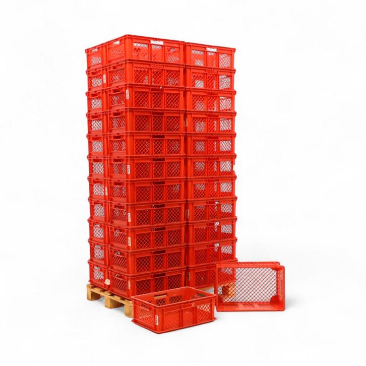 Gebruikte Euronorm stapelbakken wanden + bodem geperforeerd, Doe-het-zelf en Bouw, Kratten en Dozen, Gebruikt, Ophalen of Verzenden