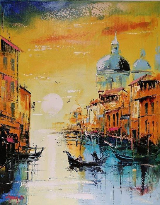 Alfred Anio - Venice, Antiek en Kunst, Kunst | Schilderijen | Modern
