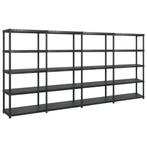 vidaXL Opbergrek 5-laags 366x45,7x185 cm kunststof zwart, Huis en Inrichting, Verzenden, Nieuw