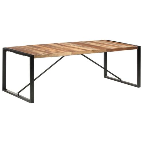 vidaXL Eettafel 220x100x75 cm massief hout, Huis en Inrichting, Tafels | Eettafels, Nieuw, Verzenden