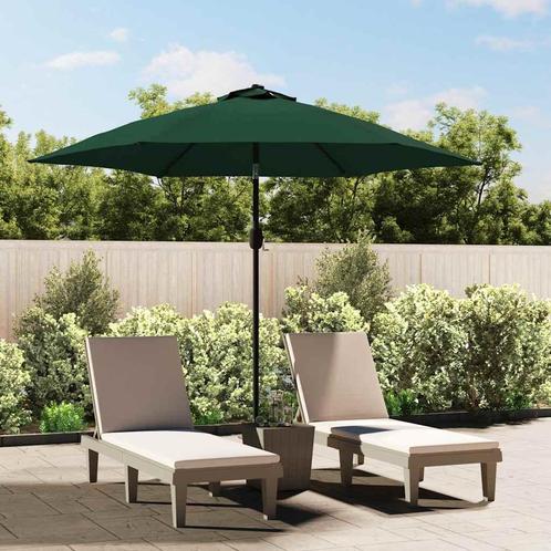 vidaXL Zweefparasol met LED 3,5 m groen, Tuin en Terras, Parasols, Nieuw, Verzenden