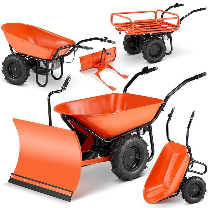 Elektrische kruiwagen - 3 in 1 - 120L - tot 260 kg - oranje, Tuin en Terras, Kruiwagens, Nieuw, Ophalen of Verzenden