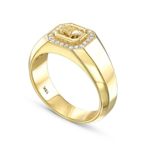 Bague tendance - 18 carats Or jaune - 1.17ct. tw. Diamant, Handtassen en Accessoires, Antieke sieraden