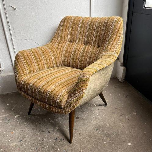 Fauteuil - Laine, Teck, Chaise cocktail vintage - fauteuil, Antiek en Kunst, Kunst | Designobjecten