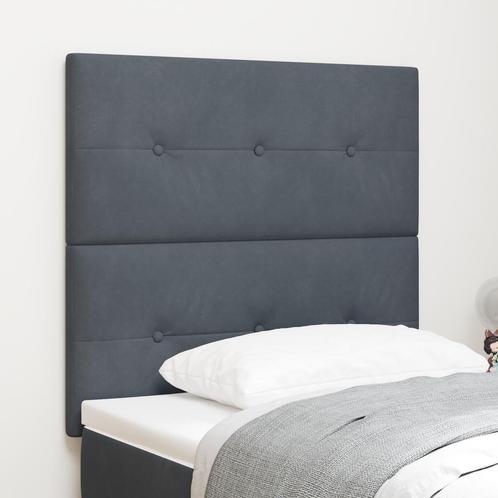 vidaXL LED Hoofdbord Donkergrijs 80 cm Velvet, Huis en Inrichting, Slaapkamer | Bedden, Nieuw, Verzenden