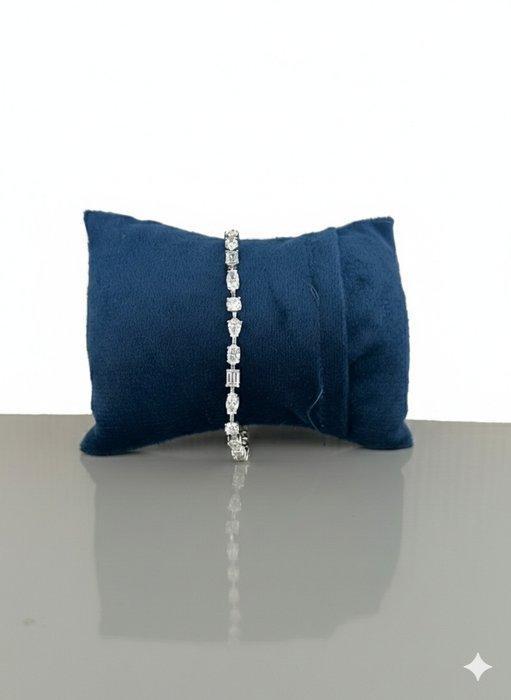 Armband - 14 karaat Witgoud - 6.84ct. tw. Diamant, Handtassen en Accessoires, Armbanden